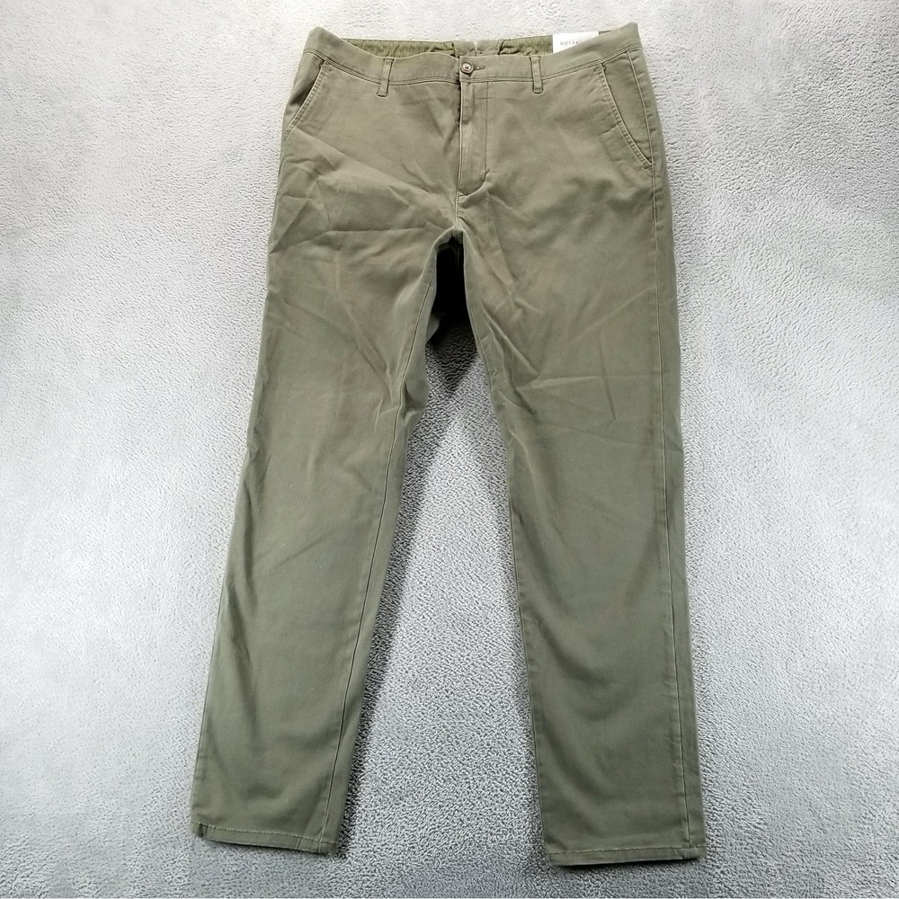 Mott & Bow Pants Mens 35x30‎ Green Chino Straight Stretch Casual Office Work